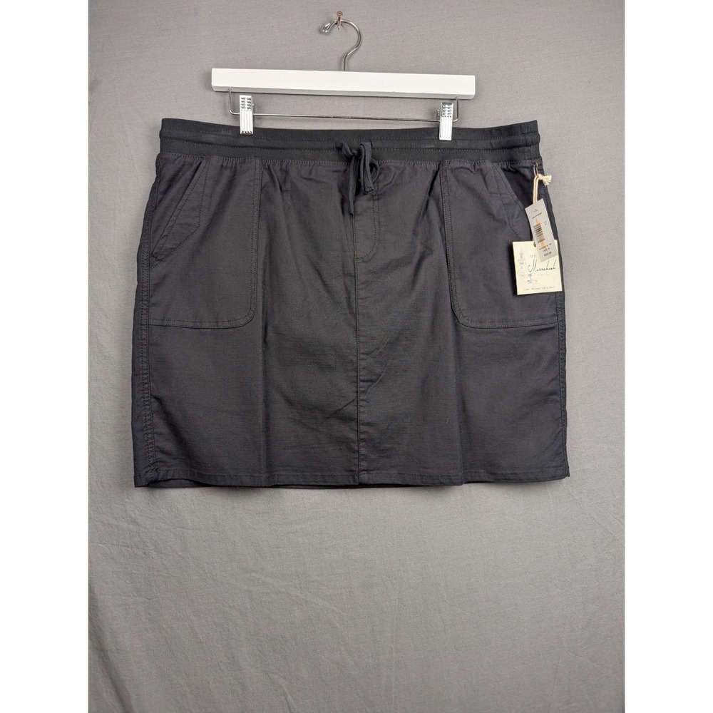Caffe Marrakesh Womens 19 Inch Skort Size 16 Black Elastic Drawstring‎ Waist